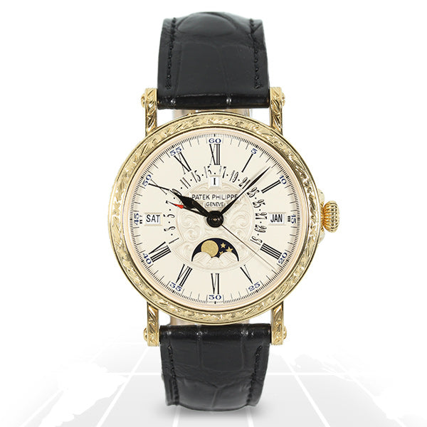 Patek Philippe Engraved Perpetual Calendar Retrograde Date 5160J-001